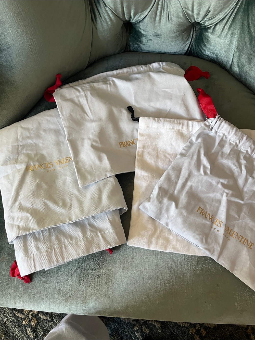 Set of 4 France’s Valentine and Diptyque dust bags
